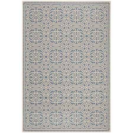 Safavieh 2 x 8 ft. Rectangle Linden 100 Contemporary Area Rug Cream & Blue LND134N-28